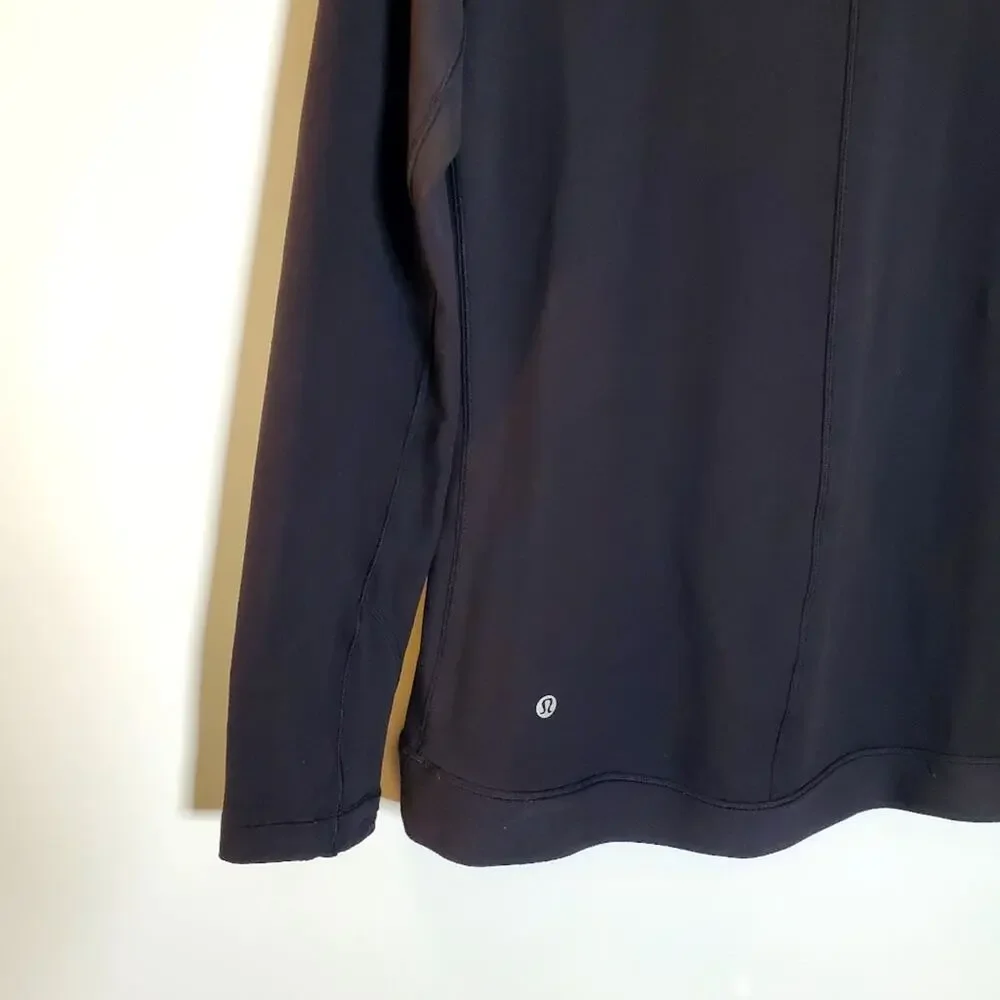 Lululemon Rulu Rally Wrap Women 6 Black Snap Neck Open Cardigan Cozy Stretch